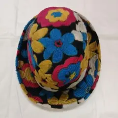 花柄 コーデュロイ バケットハット