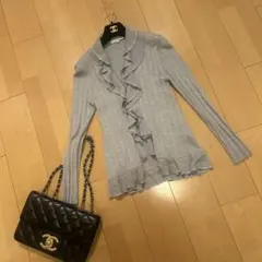美品MARACAMICIE グレー フリルカーディガン サイズII