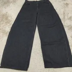 UNIQLO ダークグレー デニム ワイドパンツ