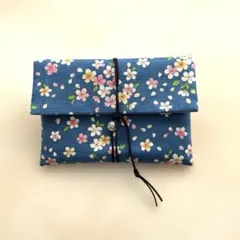 御朱印帳ケース/青空に咲く桜/大判1冊用/ハンドメイド