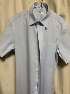 水色チェック柄 半袖ワイシャツ Sサイズネクタイおまけ