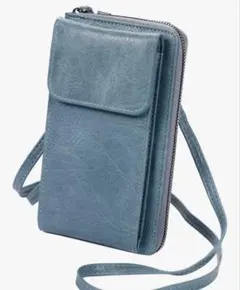 お財布ポーチ　お財布ポシェット　スマホポーチ　ウォレットバッグ　　ブルー