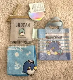 タキシードサムグッズ3点セット　新品未使用　プチタオル&ケース2点　サンリオ