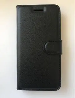 iPhone7/8/SE2/SE3 シンプルレザー手帳型ケース ブラック　黒
