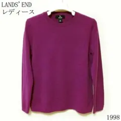 週末セール❗️LANDS' END パープル 長袖セーター Mカシミヤ１００％