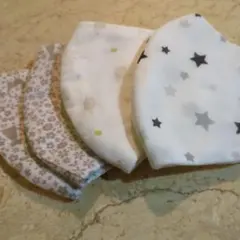 ハンドメイド 布マスク 4枚セット ハリネズミ 星柄 猫柄 新品未使用
