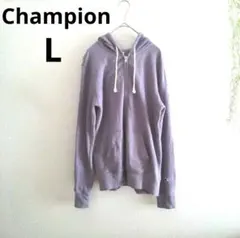 チャンピオン レディース ジップアップ パーカー 長袖 綿 パープル L