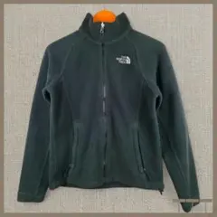 【ノースフェイス】フリースジャケット レディースS 黒 刺繍ロゴ 【C90】