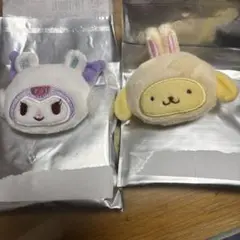 ちいかわサンリオコラボ　シークレットヘアクリップ　クロミモモンガ、シナモンうさぎ