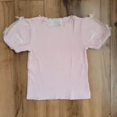 女の子　ピンク　リボン　Majolica Tシャツ キッズ