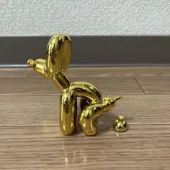 【新品未使用】バルーンアート風 犬 オブジェ 置物 （ゴールド）