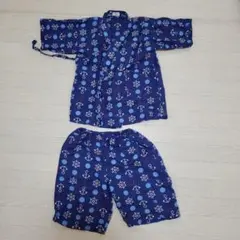 ネイビー海モチーフ甚平 120cm 上下セット