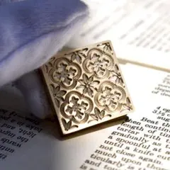 25mmシーリングワックススタンプ　ヨーロッパ柄A正方形スタンプ　真鍮ヘッド