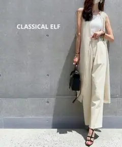 美品 アイボリー ノースリーブ ロングワンピース ロングジレ
