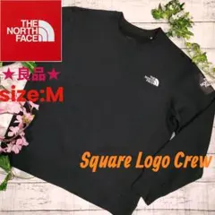 THE NORTH FACE◆スクエアロゴ クルーネックスウェット◆M/ブラック
