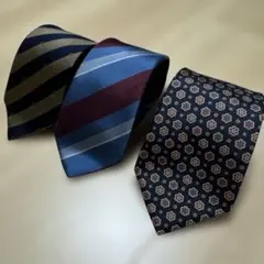 【美品】ネクタイ3本セット ストライプ＆総柄