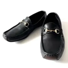 極美品　GUCCI ブラックレザー ローファー ドライビングシューズ　6M