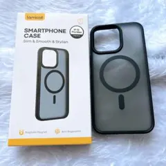 iPhone 15 Pro Max ケース マグセーフ　ブラック　半透明