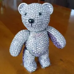 クリスタル、スワロフスキー装飾✳テディベア　ピンクパープル　アメリカ製　希少