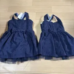 ネイビー ストラップ付きワンピース 2点セット80サイズと95サイズ