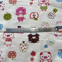 ぶたアップル柄 ミニ裏毛スウェット生地 115×50