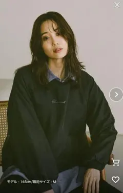 GLOBAL WORK シフォンドッキングプルオーバー　ブラック