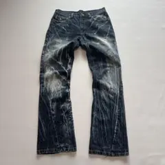 パスタデニム 00s ストレートデニムパンツ フェード加工 y2k スタッズ 