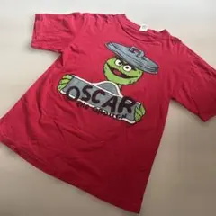 90s.SESAMESTREET.OSCARプリントTシャツ.ヴィンテージT.赤のサムネイル