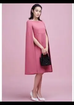 値下げ⭐︎CELFORD 23SS トリプルクロケープドレス　ピンク36