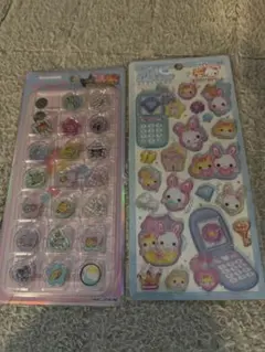 【国内購入正規品】平成はっぴーフォンフワフワらびちゃん&サンリオおはじき計2点