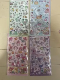 ぷくぷくシール ボンボンドロップ風シール 3Dシール　４枚セット