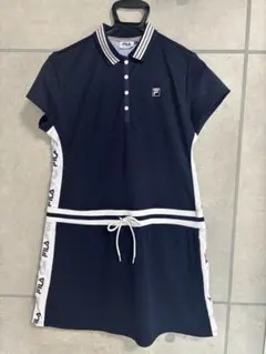 FILA GOLFネイビー ポロワンピース ゴルフウェア LL フィラゴルフ