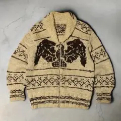 50s 60s★カウチンニット セーター★サンダーバード★カナダ製★ライトニング