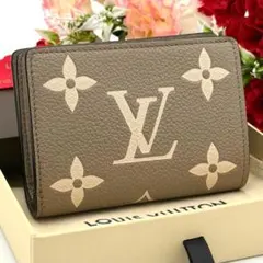 【極美品✨現行✨】ルイヴィトン クレア 二つ折り財布 アンプラント ベージュ