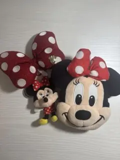 スクバ　ミニーマウス ポーチとリボン型キーホルダーセット
