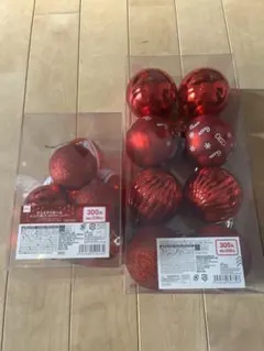 クリスマスオーナメントセット 8個入り×2セット　赤