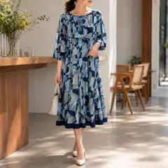 美品 ANAYI アナイ パッチワークプリント シフォンワンピース - メルカリ