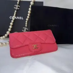 ◇CHANEL◇美品フラグメントケース　ピンク キャビアスキン