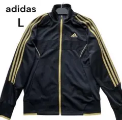 美品✨アディダス ジップアップトラックジャケット ブラック＆ゴールド サイズL