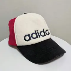 状態良好◇90's old adidas◇メッシュキャップ刺繍ロゴ帽子◇綿