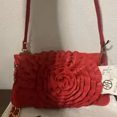 ☆開店セール☆ 新品未使用 美品 モダルー ラムレザー フラワー ロゴ バッグ