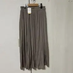 プリーツ　ロングスカート　Mサイズ 消しプリーツ　ベージュ