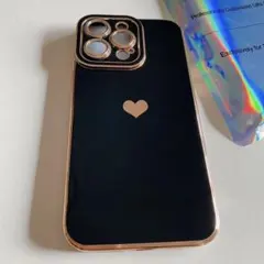 ⭐️おそらく13 ProMax iPhoneケース 韓国 ブラック ハート柄