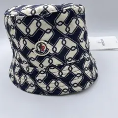 【未使用級】モンクレール　2023SS　ツイード　バケットハット　ロゴワッペン MONCLER (モンクレール) ツイード バケットハット レディース