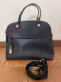 【超美品】フルラ　パイパー　ブラック　ハンドバック　2way