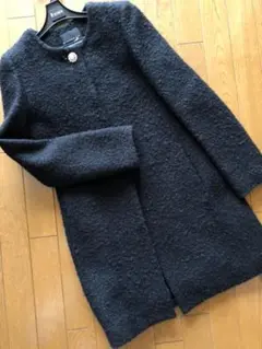 ☆M-PREMIER ☆上品　ツイードコート　黒　34