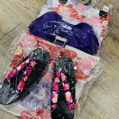 6m51 dazzy 浴衣 帯 下駄 3点セット 花柄のサムネイル