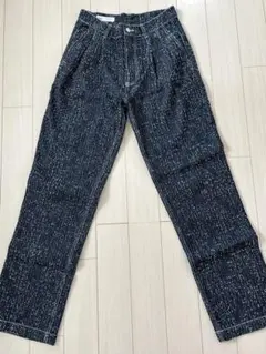 ZARA コットンパンツ　ネイビー　ツイード風
