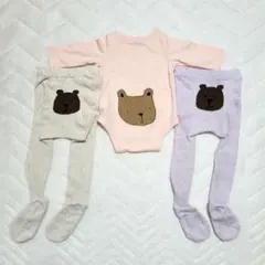 【新品】BabyGAP クマ柄ロンパース0ヵ月～3ヵ月とクマ柄タイツ2点セット