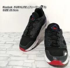 【美品】Reebok フューリーライト 25.5cm ブラック トリコロール